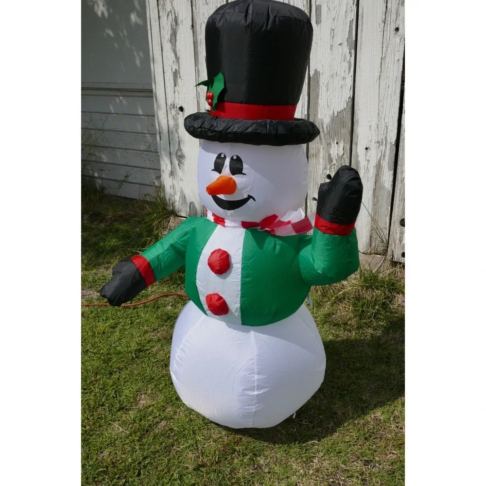Snowman Inflatable Airblown Gemmy 4 ft Holiday Time Christmas Greeter